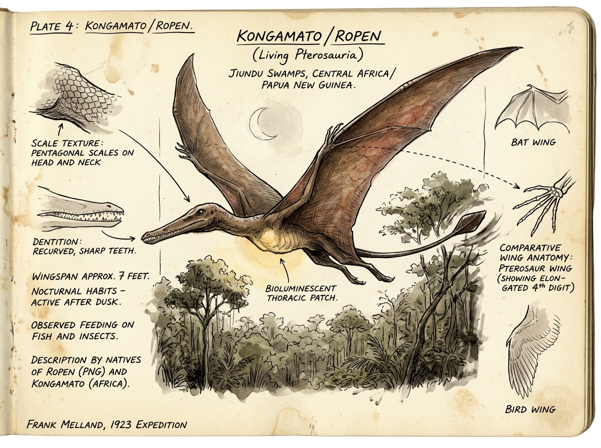 Plate 4: Kongamato / Ropen (Living Pterosauria Field Log)