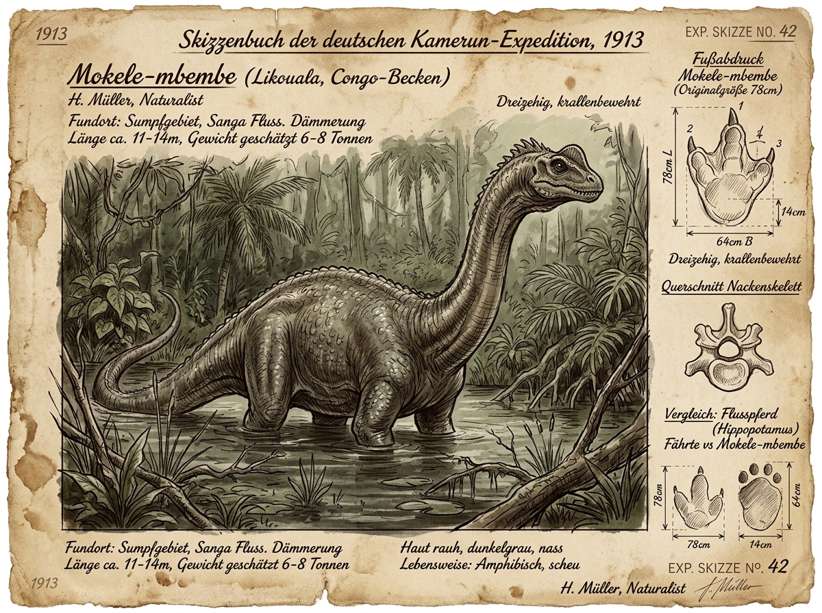 1913 German Kamerun Expedition Field Sketch No. 42 (H. Müller)